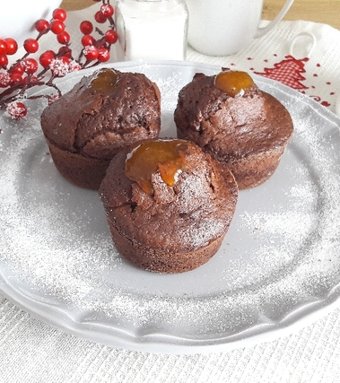 Muffins al cioccolato e marmellata