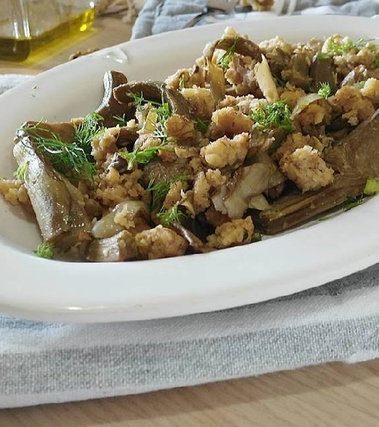 Carciofi con mollica di pane al latte