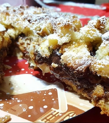 Crumble di pandoro con crema e nutella
