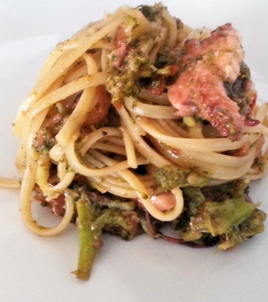 Bavette con polipetti e broccoli affogati