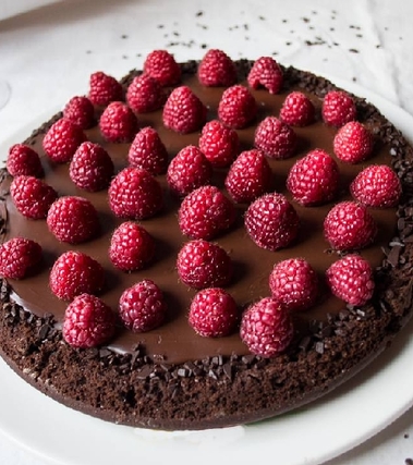 Torta cioccolato e lamponi