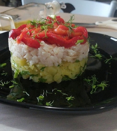 Tortino di gallinella di mare e peperoni