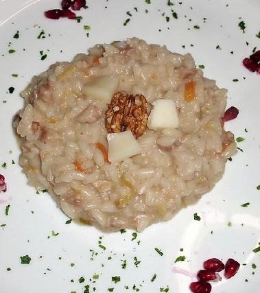 Risotto con asiago e noci
