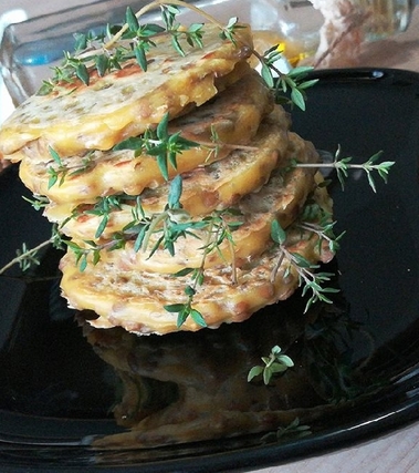 Mini pancake alle lenticchie e timo