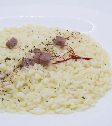 Risotto al ciauscolo ed erbe aromatiche