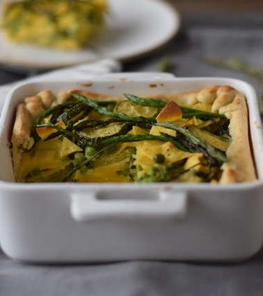 Maltagliati in crosta con asparagi di campo