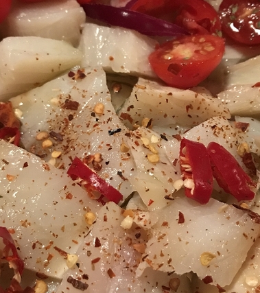 Insalata di pesce stocco crudo