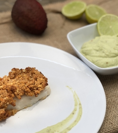 Merluzzo con crema di avocado