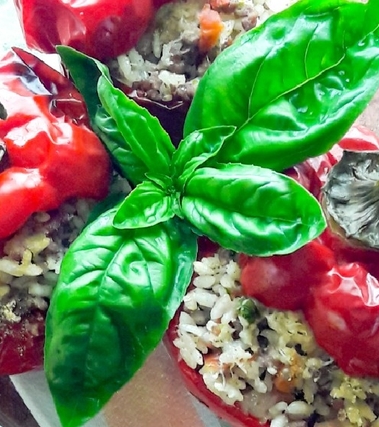 Peperoni ripieni di riso