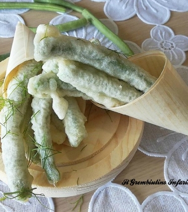 Fagiolini pastellati fritti