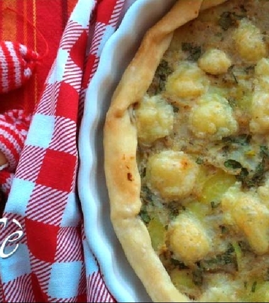Quiche con patate, topinambur e tuma