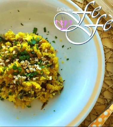 Cous cous con zucca, radicchio e mandorle