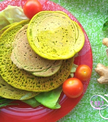 Pancake salati con farina di piselli