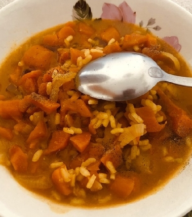 Curry di carote e riso