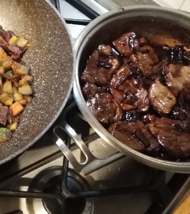 Filetto di maiale con soia, miele e zenzero