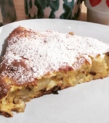 Torta alla ricotta, cioccolato e pere