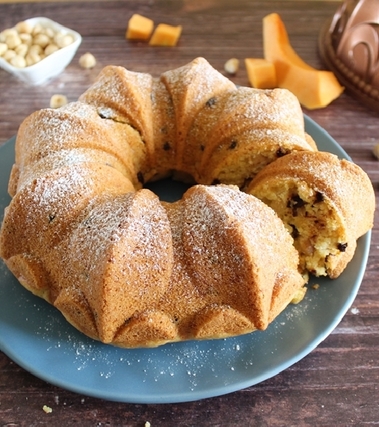 Torta di zucca e nocciole senza uova e senza burro
