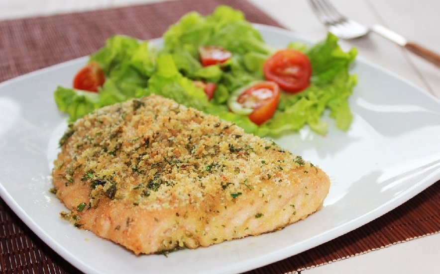 Salmone gratinato al forno