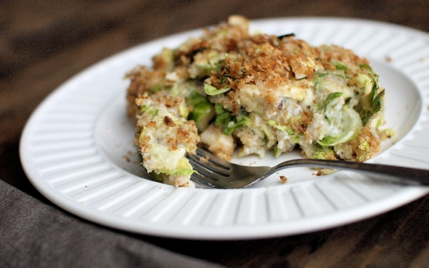 Gratin di quinoa e cavoletti di bruxelles