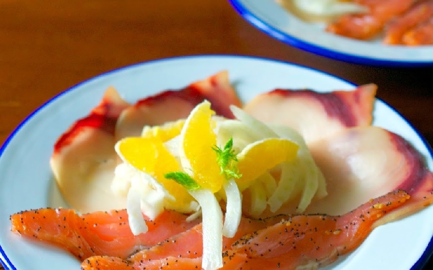 Carpaccio di pesce spada con finocchio