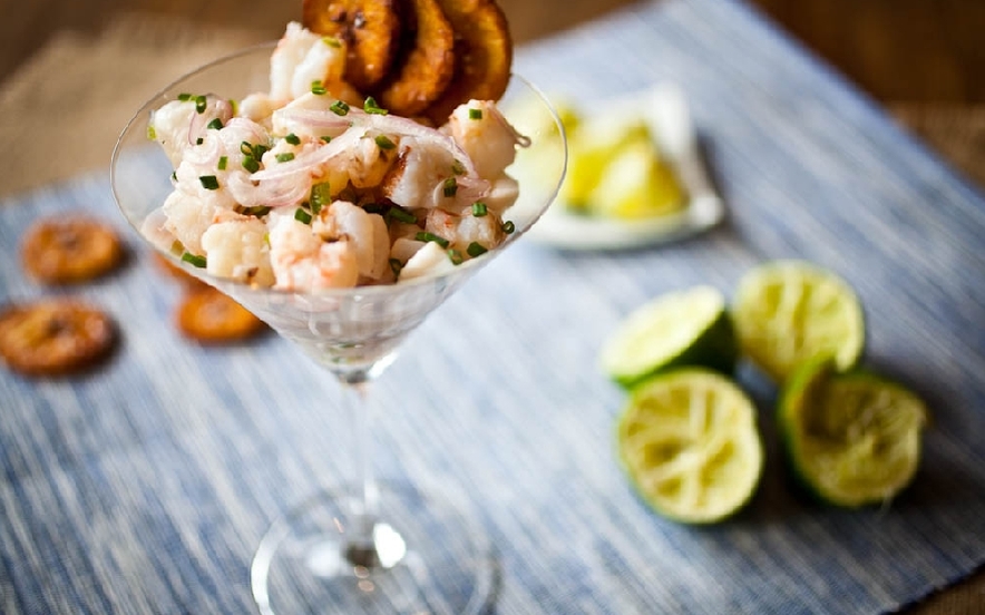 Ceviche di capesante e gamberetti