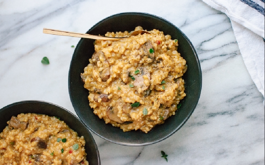 Risotto integrale con funghi