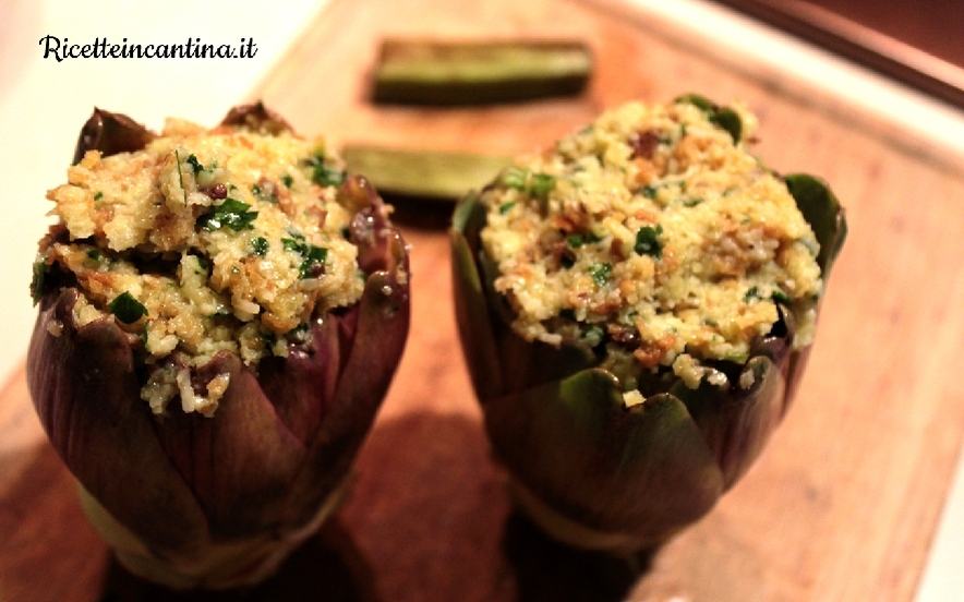 Carciofi ripieni al parmigiano croccante