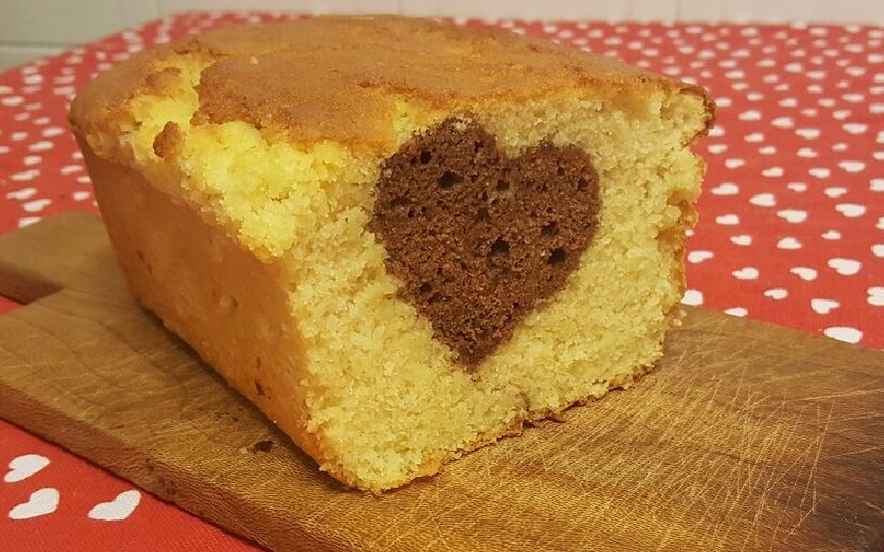 Plumcake con cuore al gianduiotto