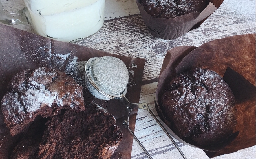 Muffin vegani di castagne e cioccolato