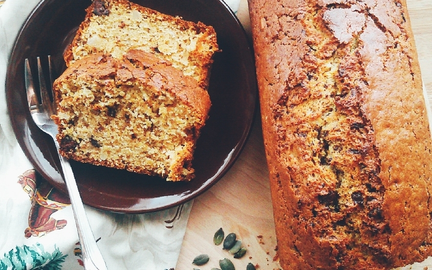 Plumcake zucca cioccolato e mandorle