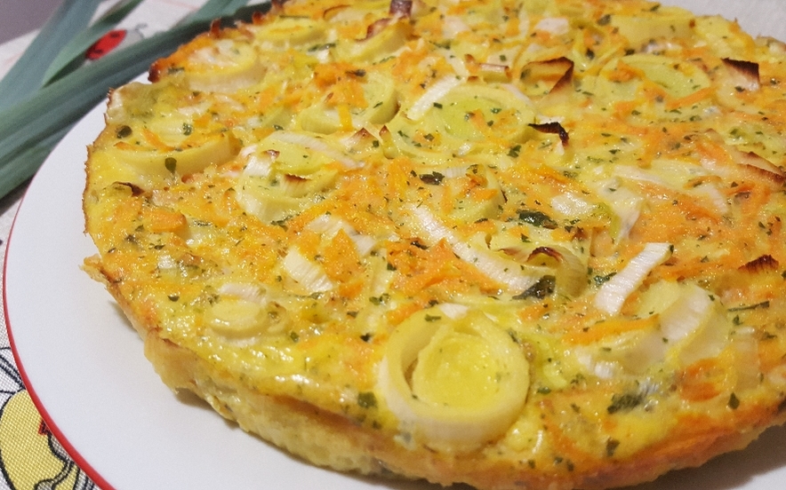 Frittata light di porro e carote