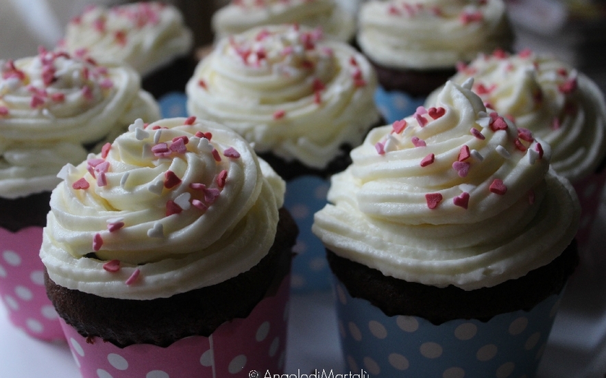 Cupcakes degli innamorati al cioccolato