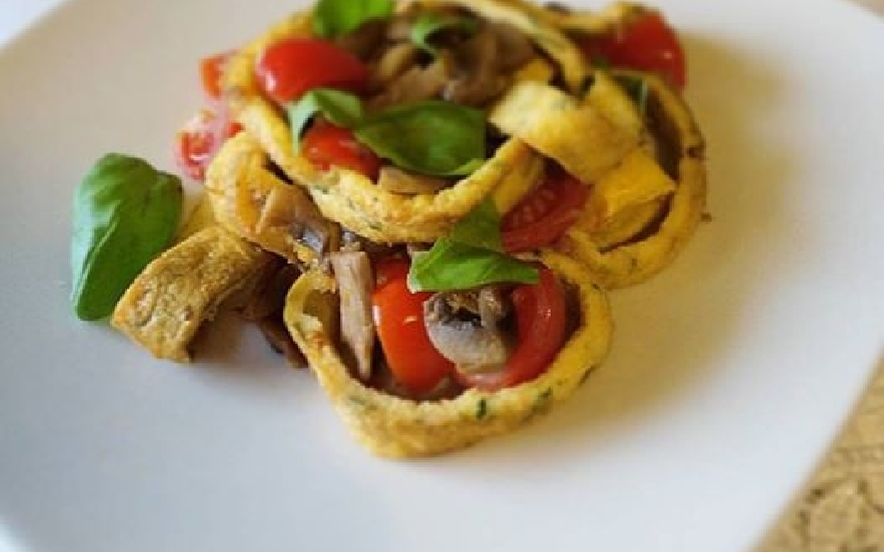 Straccetti di frittata ai funghi