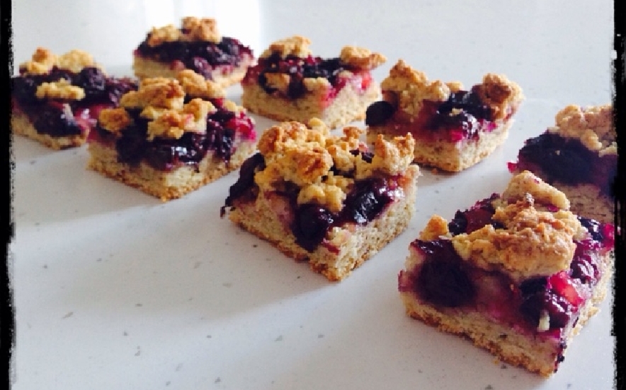 Crumble ai mirtilli - Blueberry crumble bars