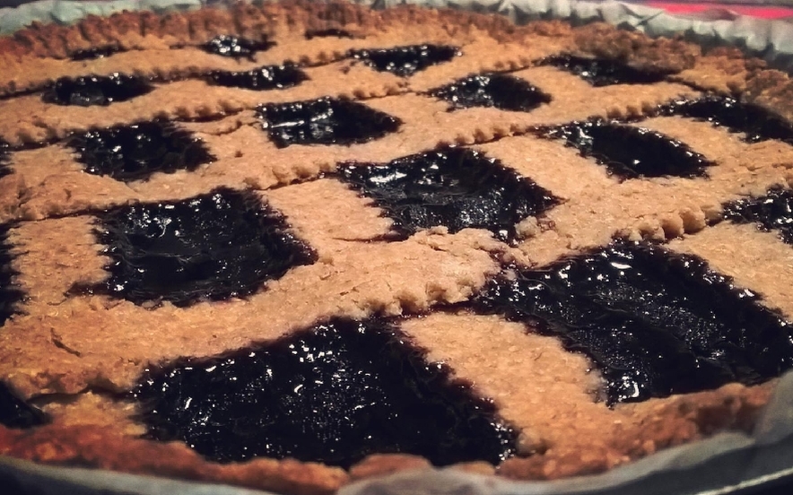 Crostata integrale con marmellata di mirtilli