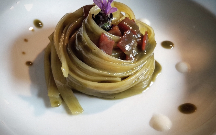 Linguine crema di asparagi e speck