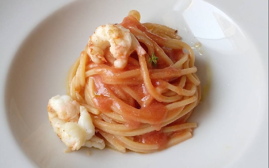 Spaghetto quadrato tutto scampi