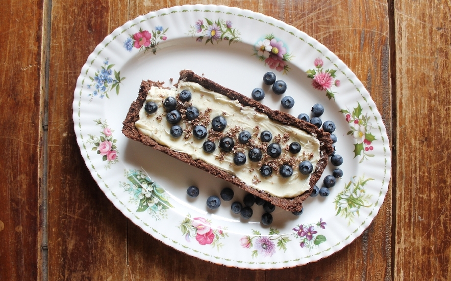 Crostata al cioccolato bianco e mirtilli