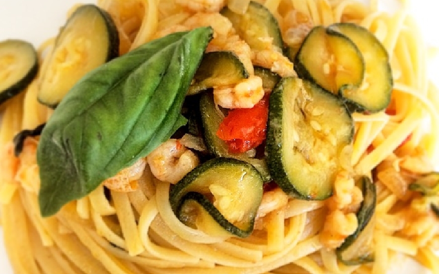 Linguine zucchine e gamberetti