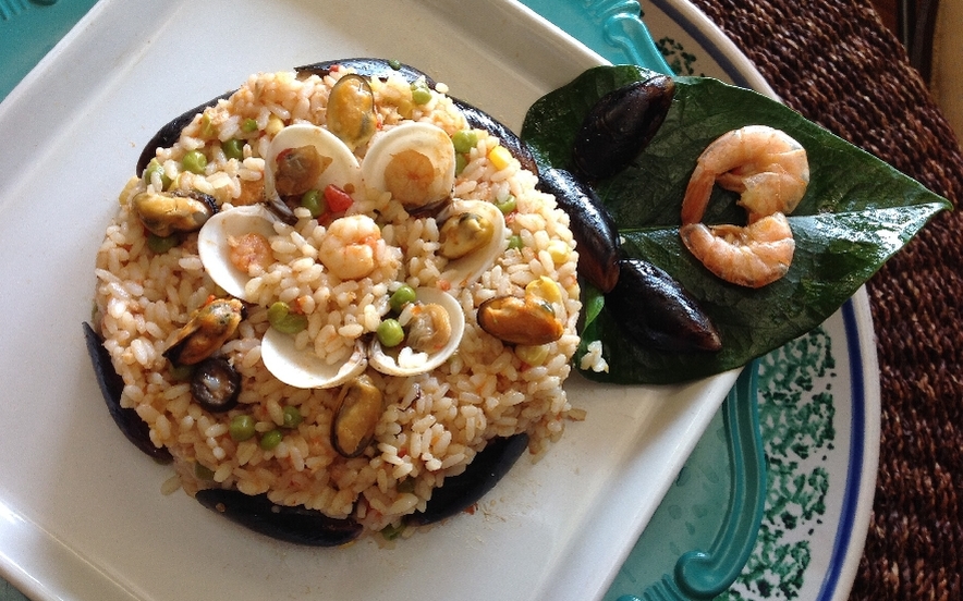 Insalata di riso con frutti di mare