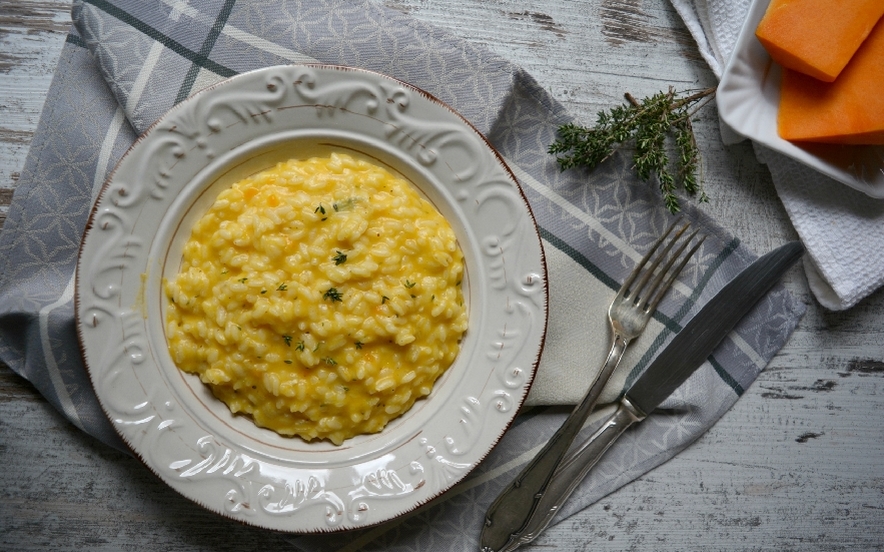 Risotto zucca gorgonzola e burro salato