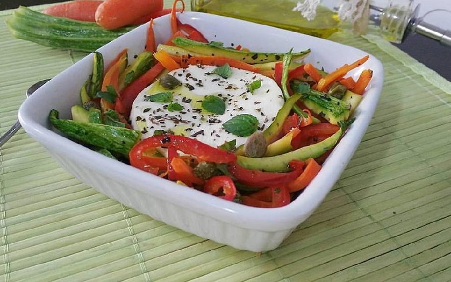 Primosale al forno con julienne di verdure