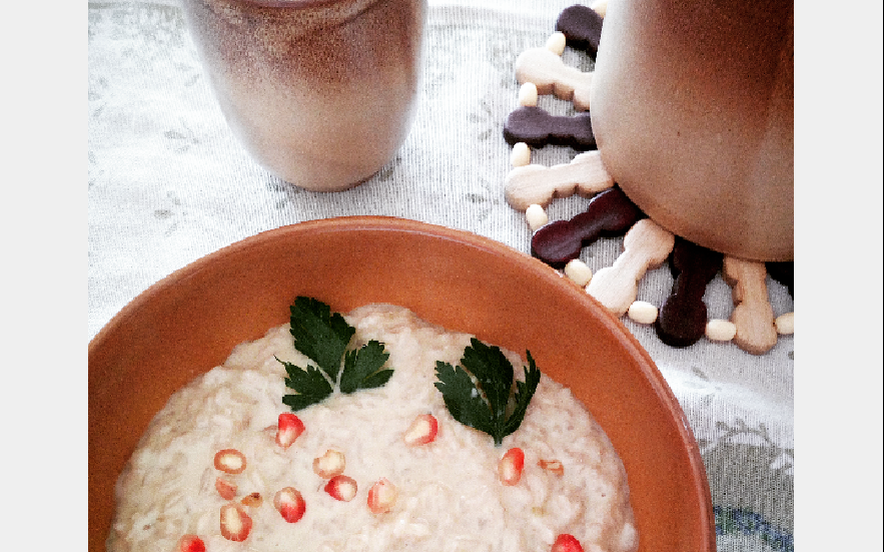 Risotto melograno e robiola