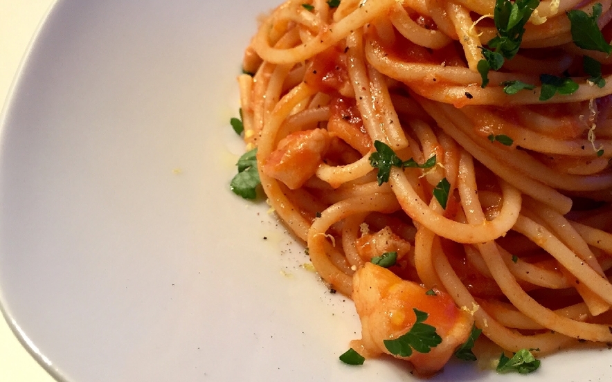 Spaghetti al sugo di cernia