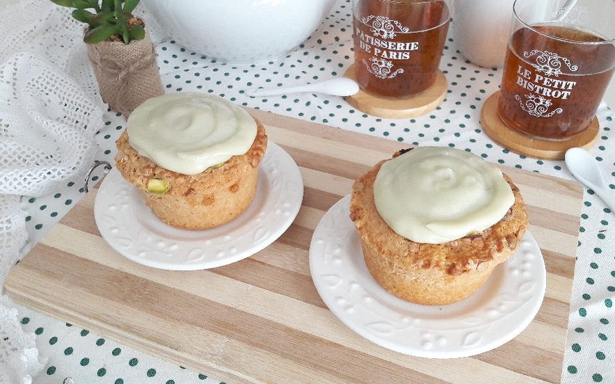 Muffins al pistacchio e crema di pistacchi