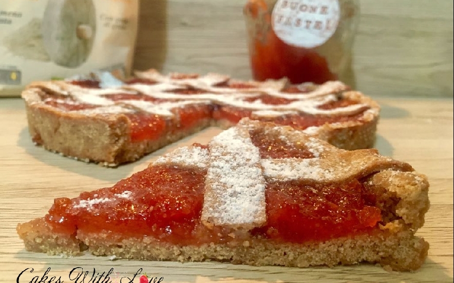 Crostata integrale con marmellata di mele cotogne