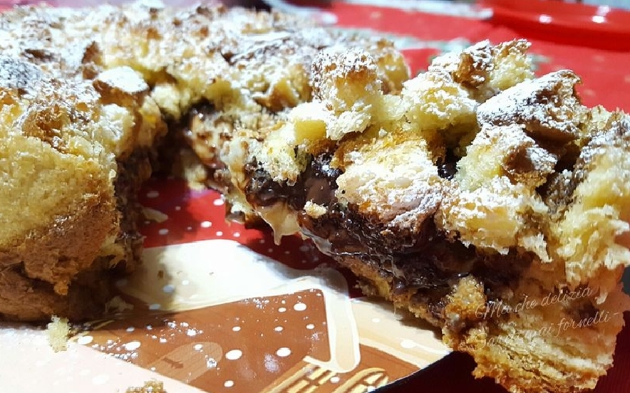 Crumble di pandoro con crema e nutella