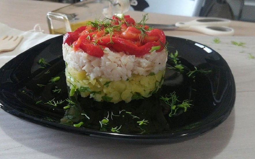 Tortino di gallinella di mare e peperoni