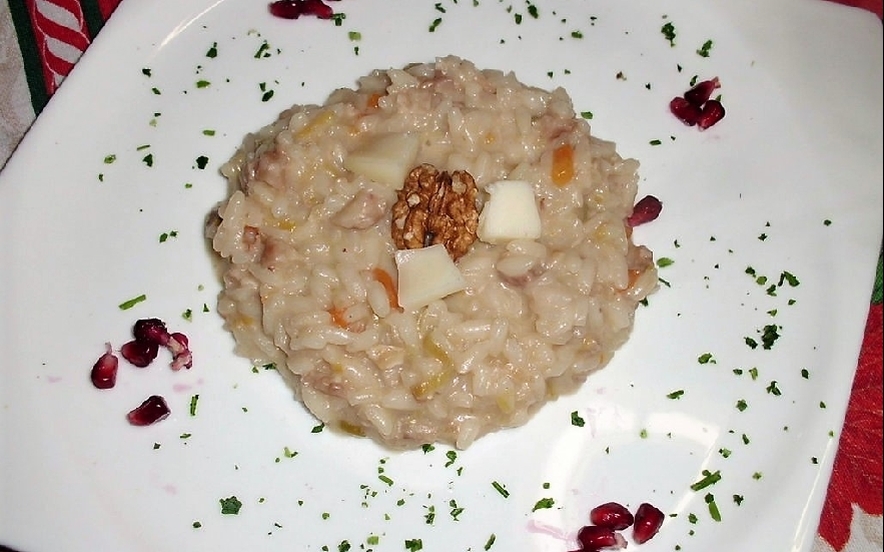 Risotto con asiago e noci