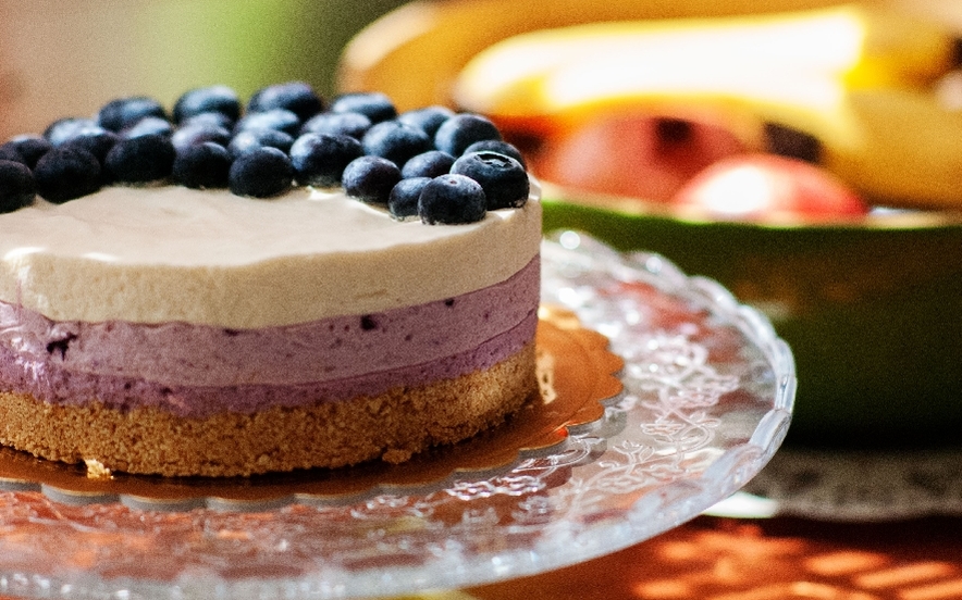 Ombre cheesecake ai mirtilli